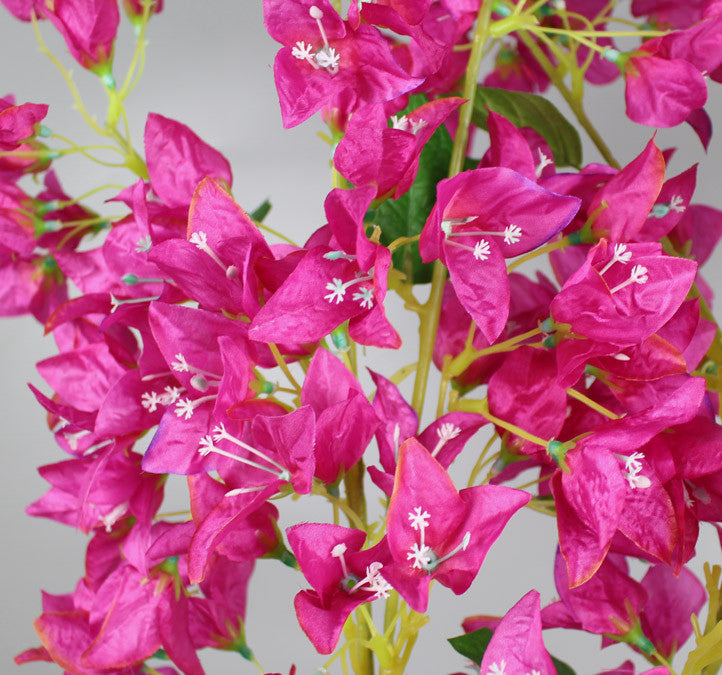 Venta al por mayor de flores artificiales de ramas de tallo largo de buganvilla de 47 "a granel
