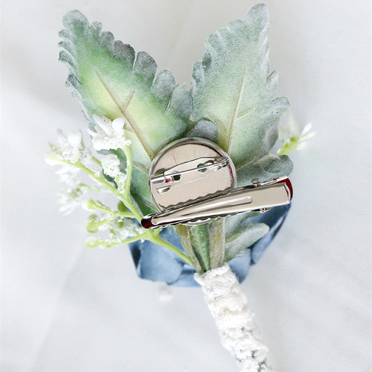 Boutonniere de rosas a granel de 5 "para boda de hombres con alfileres al por mayor