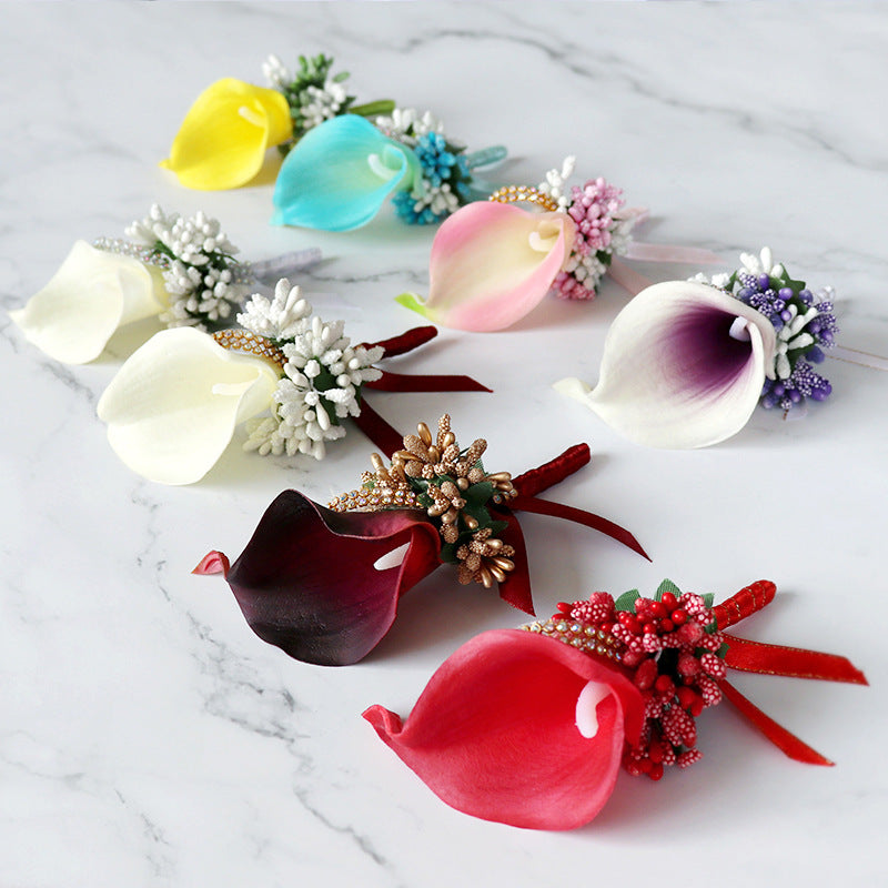 Boutonnieres a granel Calla Lily Flowers 9 colores al por mayor
