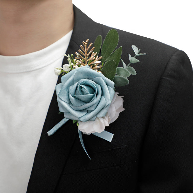 Boutonnières de fleurs en soie roses en vrac en gros