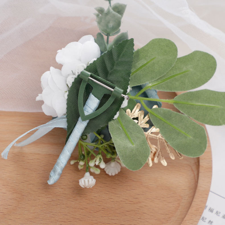 Boutonnières de fleurs en soie roses en vrac en gros