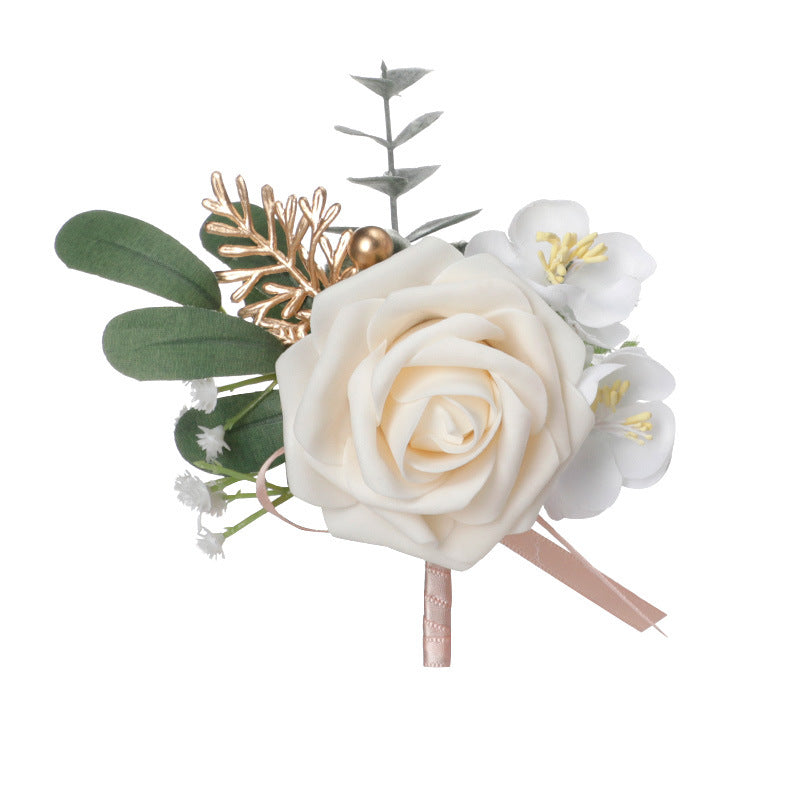 Boutonnières de fleurs en soie roses en vrac en gros