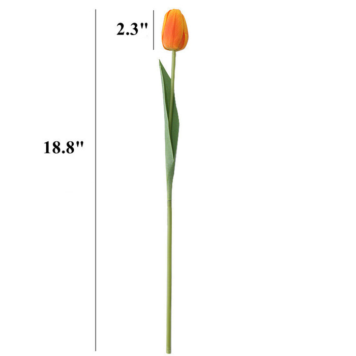 A granel 18.8" Tallos de tulipán Toque real Arreglo de tulipanes artificiales Arreglos de flores al por mayor 