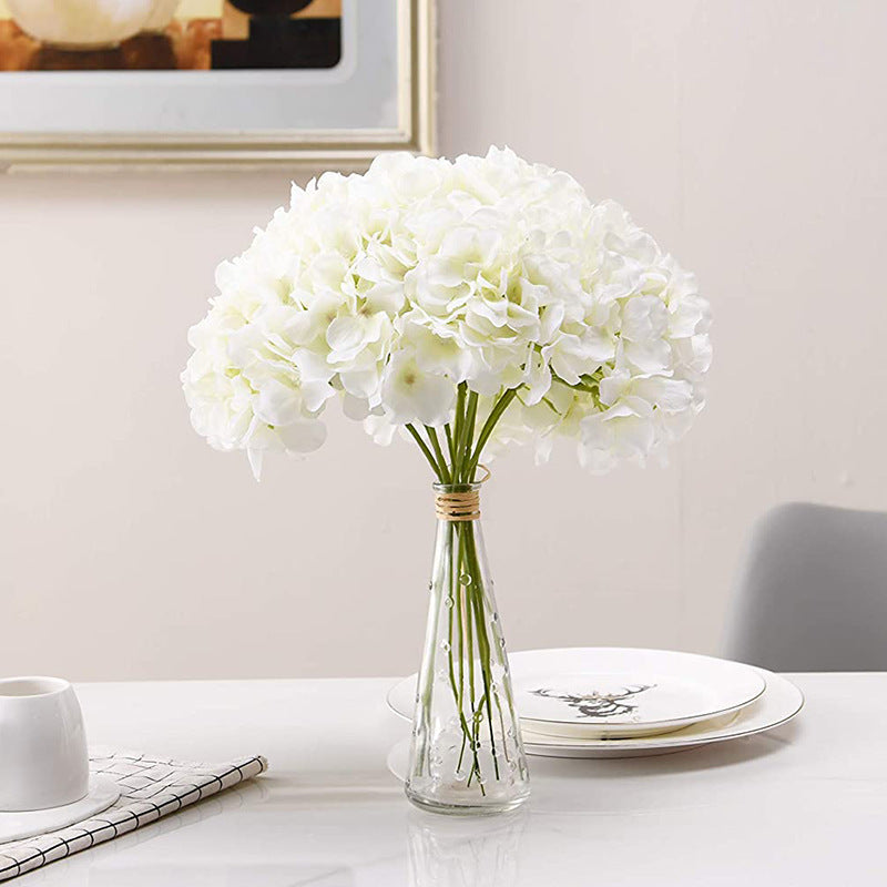 Cabezas de flores de seda de hortensia a granel con tallos Hortensia negra artificial para decoración de bodas Centros de mesa Ramos DIY Decoración floral para el hogar al por mayor