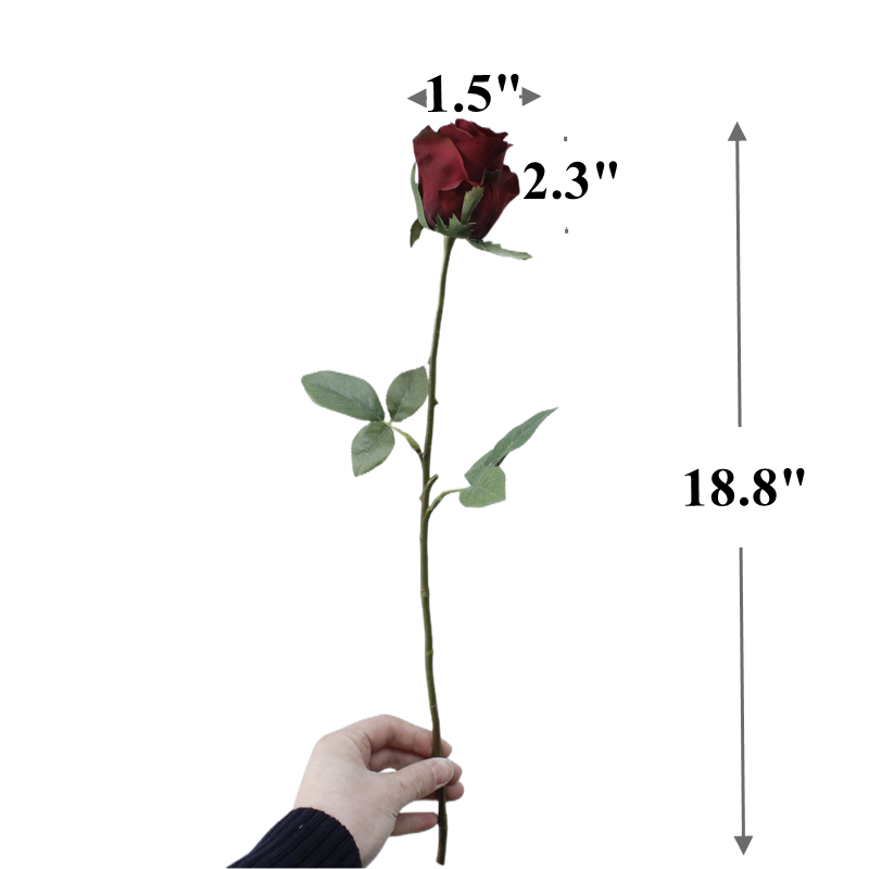 Bulk 18" Rose Buds Stem Silk Artificial Flowers Wholesale