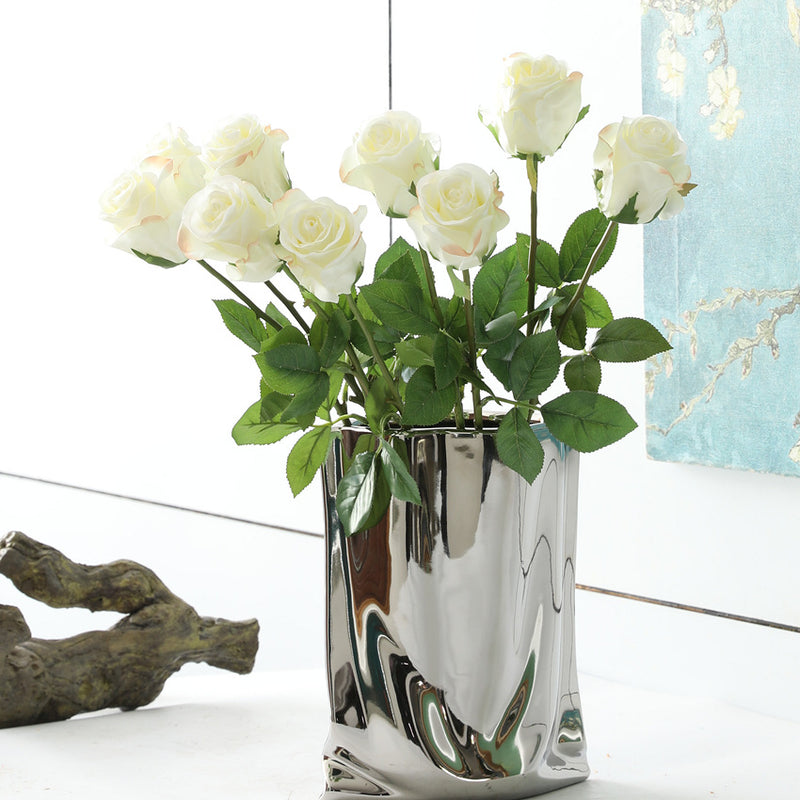 Bulk 18" Rose Buds Stem Silk Artificial Flowers Wholesale