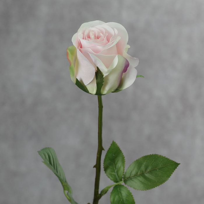 Flores artificiales de seda de tallo de capullos de rosa de 18 "a granel al por mayor 