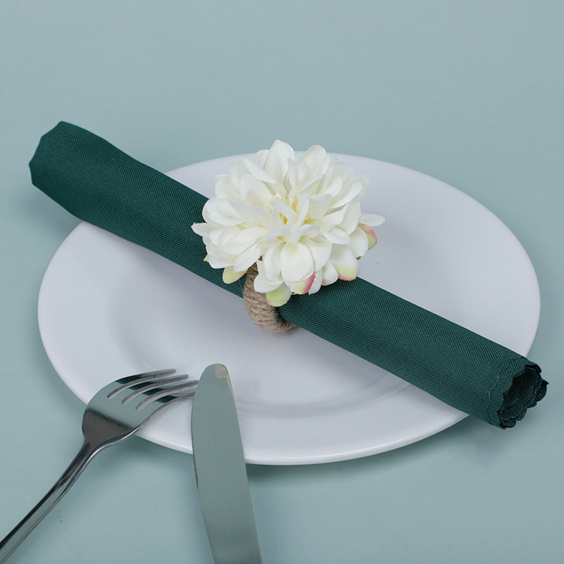 Ronds de serviette faits main en gros de fleurs artificielles de dahlia 