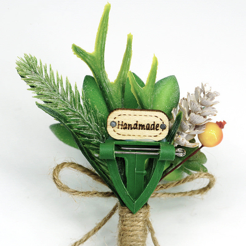 Boutonnière de plantes vertes succulentes artificielles en vrac en gros