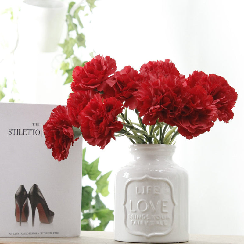 Tige d'œillets en vrac de 10,6 pouces Fleurs artificielles Œillets en gros 