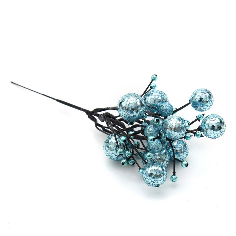 Bulk 9" Christmas Glitter Berries Tallos Holly Picks Adornos al por mayor