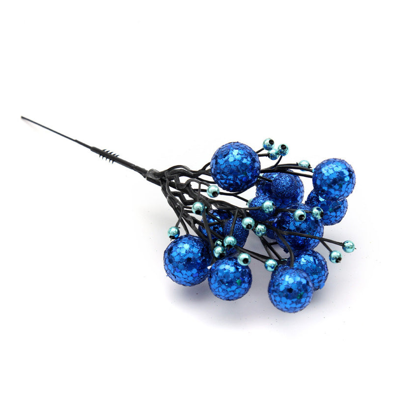Bulk 9" Christmas Glitter Berries Tallos Holly Picks Adornos al por mayor