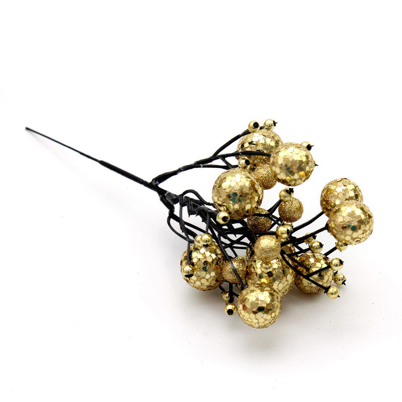 Bulk 9" Christmas Glitter Berries Tallos Holly Picks Adornos al por mayor