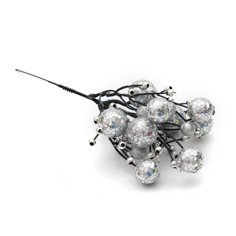 Bulk 9" Christmas Glitter Berries Tallos Holly Picks Adornos al por mayor