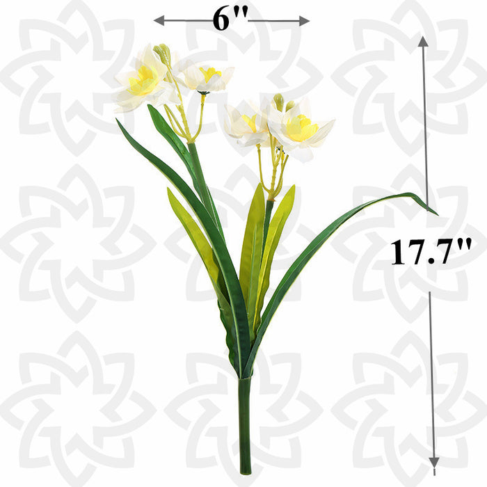 Arbusto de narcisos a granel de 17.7 "con 2 tenedores Flores de seda artificial al por mayor