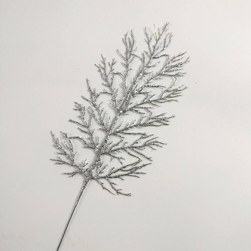 Bulk 15" Christmas Golden Silver Cedar Picks Artificial Plants Wholesale