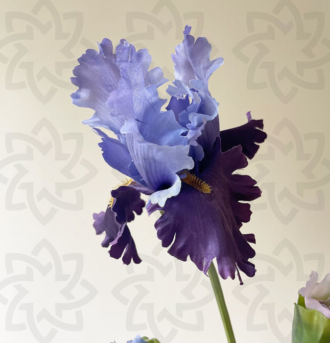 Venta al por mayor de flores de seda con tallo de flor de iris artificial de 31 "