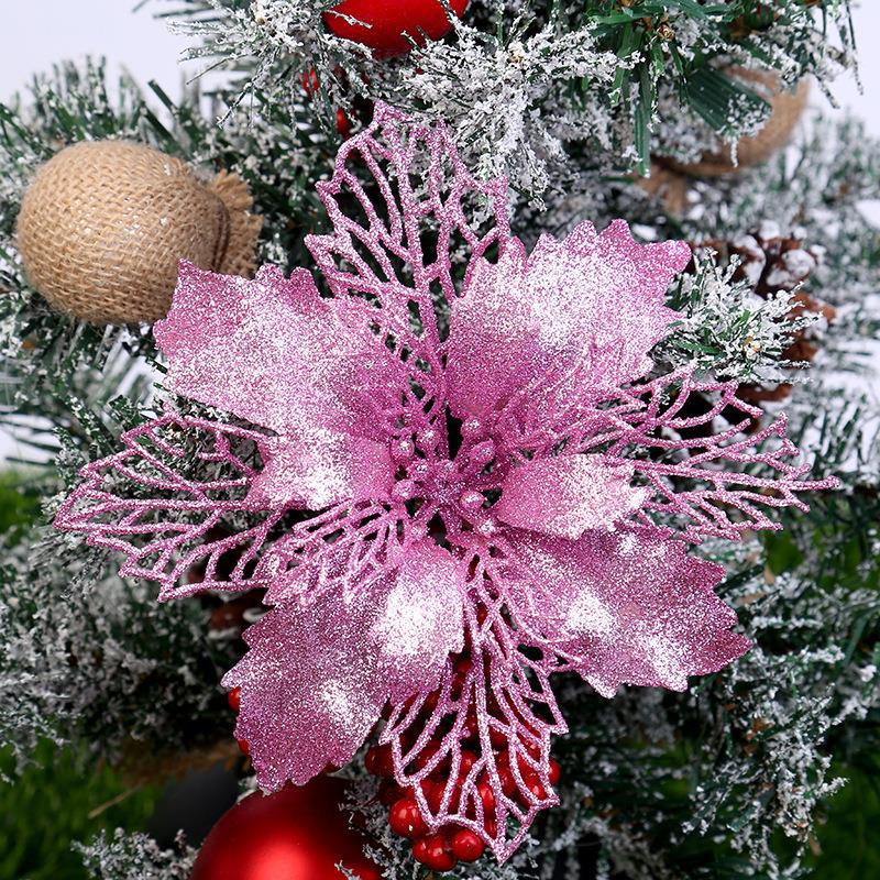 Clearance Bulk Pack of 50 Pcs Poinsettias Artificial Christmas Flowers Wholesale