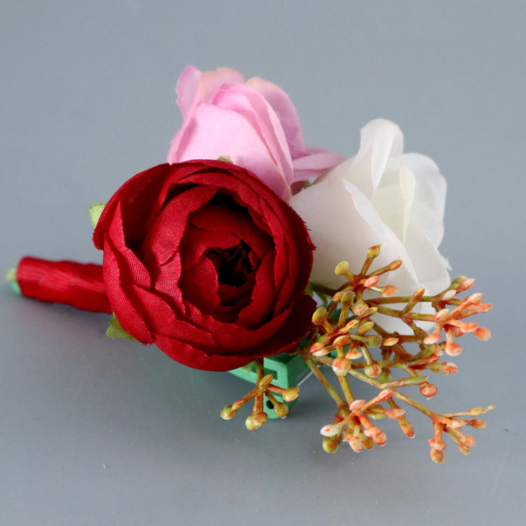 Boutonnières de pivoines bordeaux en gros