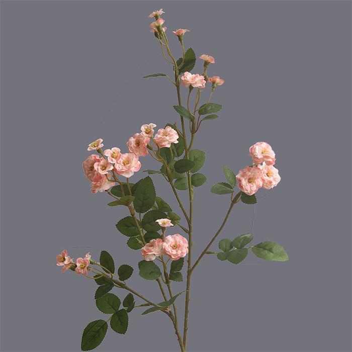 A granel 28 "Mini rosas tallos ramas flores silvestres artificiales arreglo de flores de seda al por mayor 