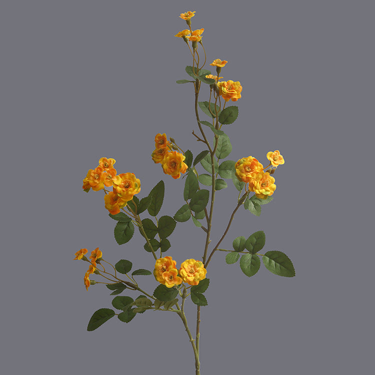 A granel 28 "Mini rosas tallos ramas flores silvestres artificiales arreglo de flores de seda al por mayor 