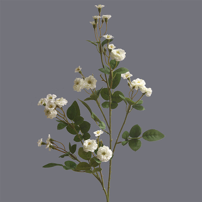 A granel 28 "Mini rosas tallos ramas flores silvestres artificiales arreglo de flores de seda al por mayor 