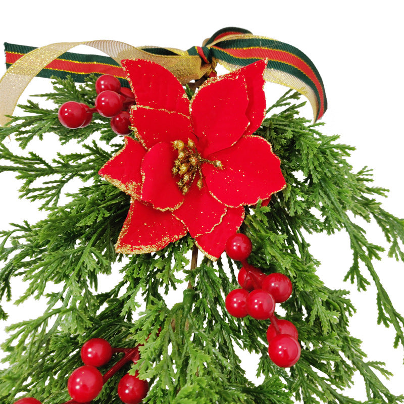 Bulk 25" Faux Cedar Hanging Vine with Red Berries and Pine Cones Wholesale