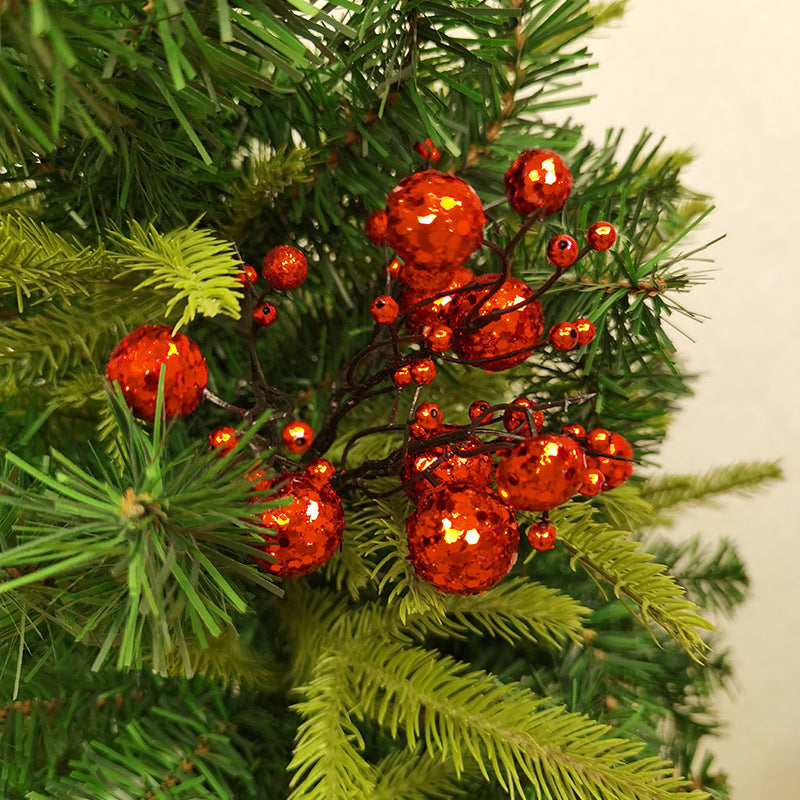 Bulk 9" Christmas Glitter Berries Tallos Holly Picks Adornos al por mayor