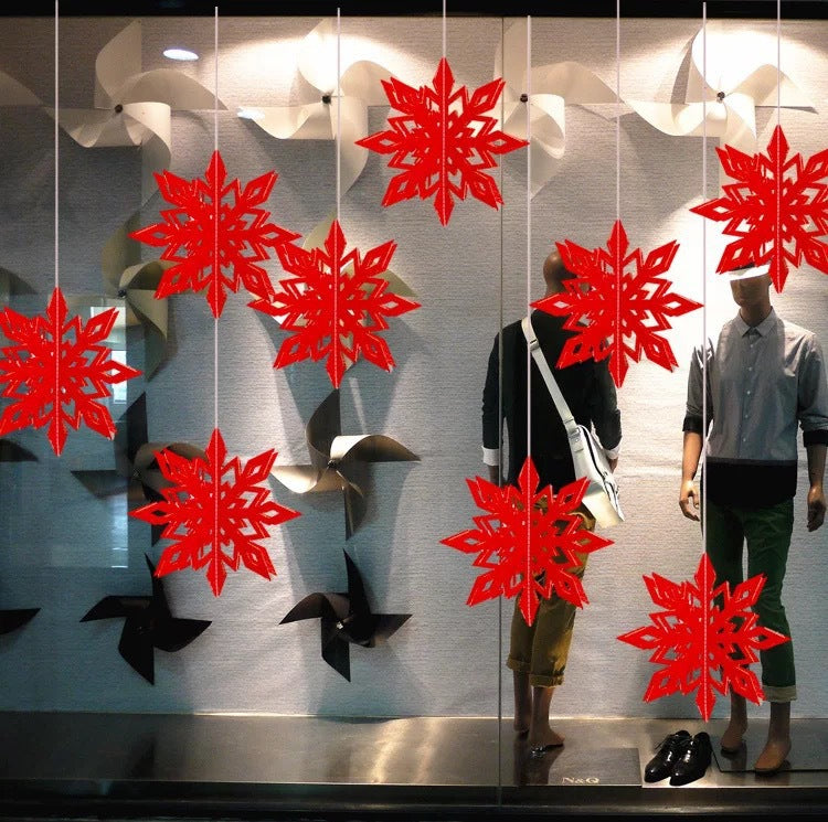 Venta al por mayor de decoraciones iridiscentes 3D de copos de nieve colgantes de Navidad a granel 