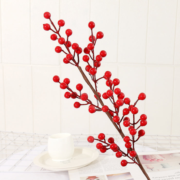 Bulk 16" Christmas Red Berry Picks Tallos Flores artificiales al por mayor 