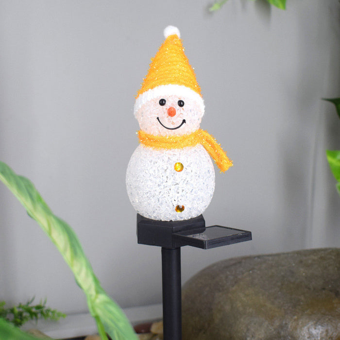 Venta al por mayor de luces solares al aire libre de decoraciones de muñeco de nieve de Navidad iluminadas a granel 