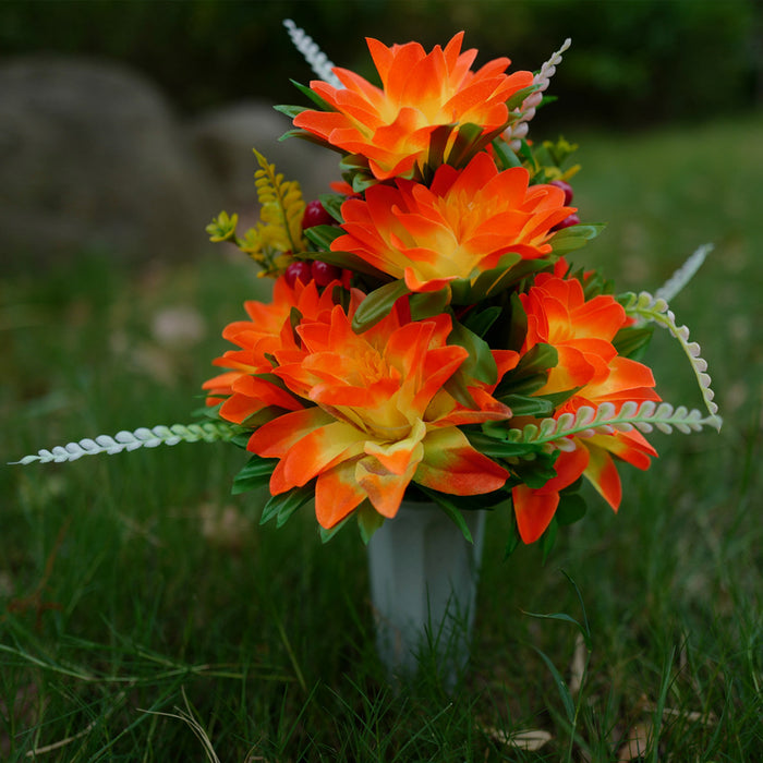 Flores de cementerio Dahlia a granel en jarrón para tumbas y arreglos conmemorativos al por mayor 