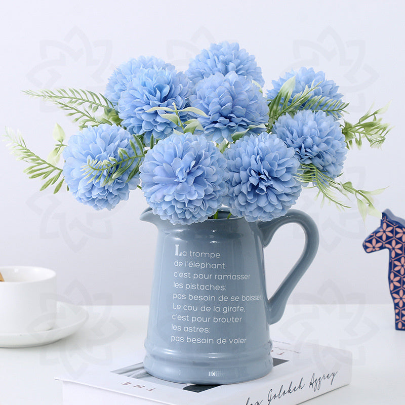 A granel 11" flores de seda bola de crisantemo arreglos de hortensias al por mayor