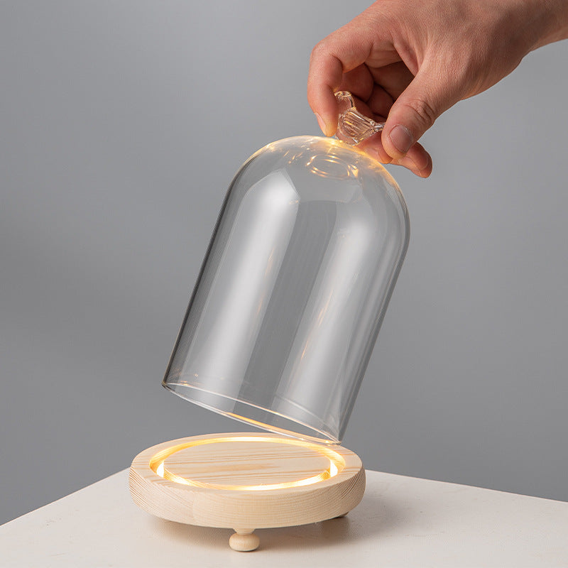 Dôme d'affichage en verre transparent lumineux en vrac Angel Love DIY Cadeau en gros 