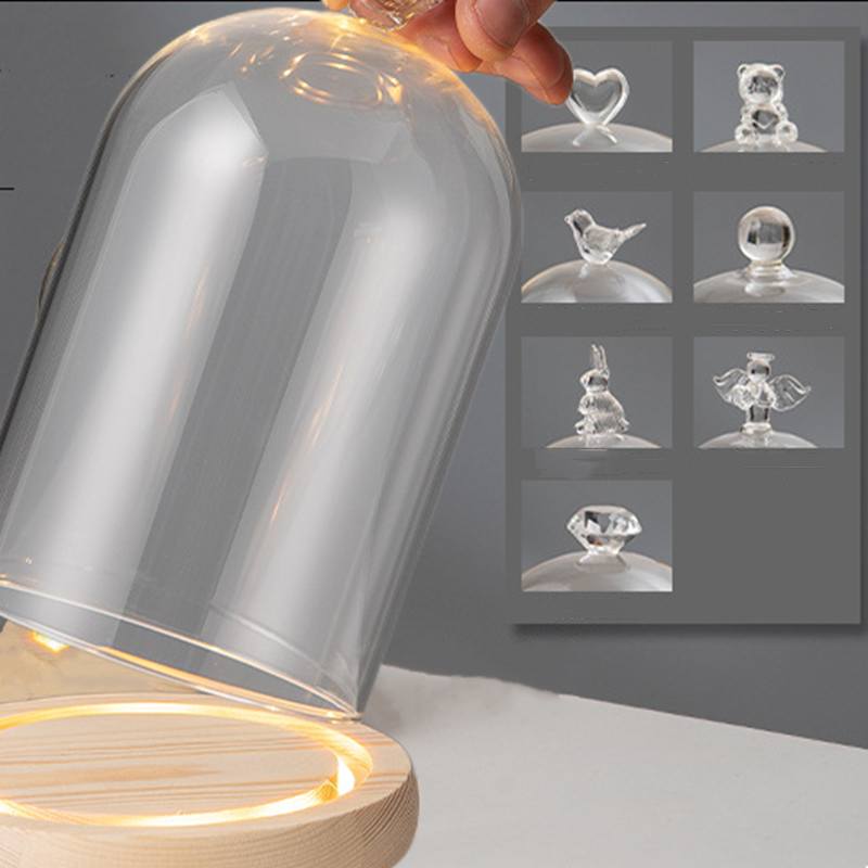 Dôme d'affichage en verre transparent lumineux en vrac Angel Love DIY Cadeau en gros 