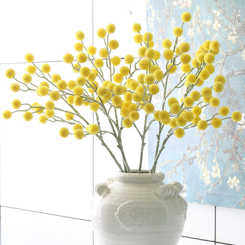 Fleurs de Craspedia Billy Balls en vrac de 28 pouces Branches Boho Floral Wholesale 
