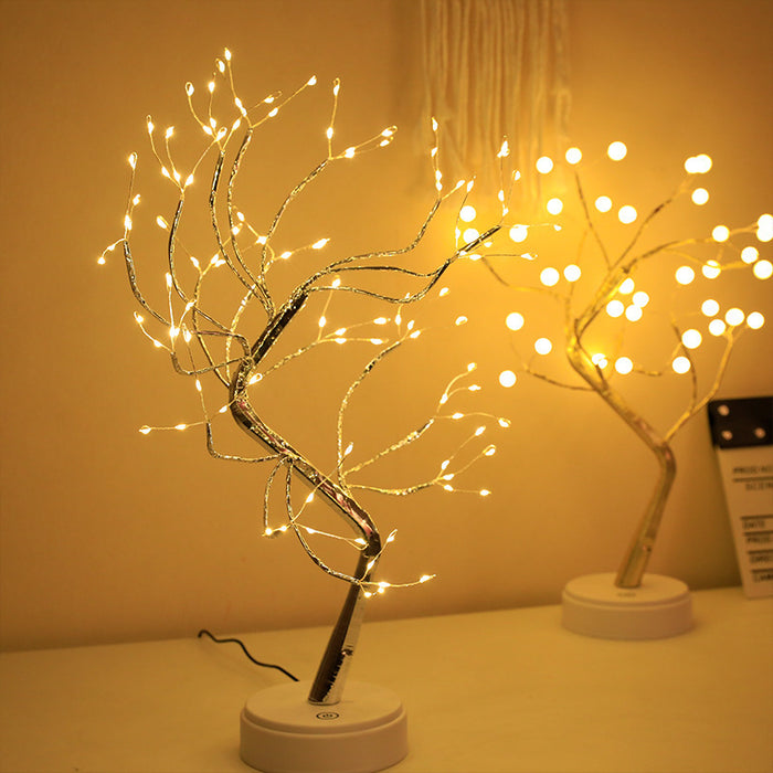 Ramas de árbol de flor de cerezo artificial LED decorativas 