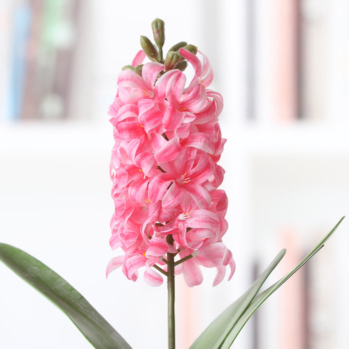 Venta al por mayor de flores artificiales de tacto real de tallos de jacinto de 16 "a granel 