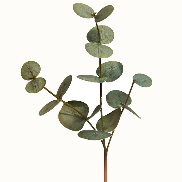 Venta al por mayor de hojas artificiales de tallos de eucalipto de 19 "a granel