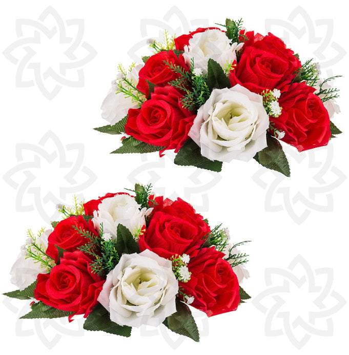 Lot de 2 bouquets de fleurs artificielles pour centre de table de mariage