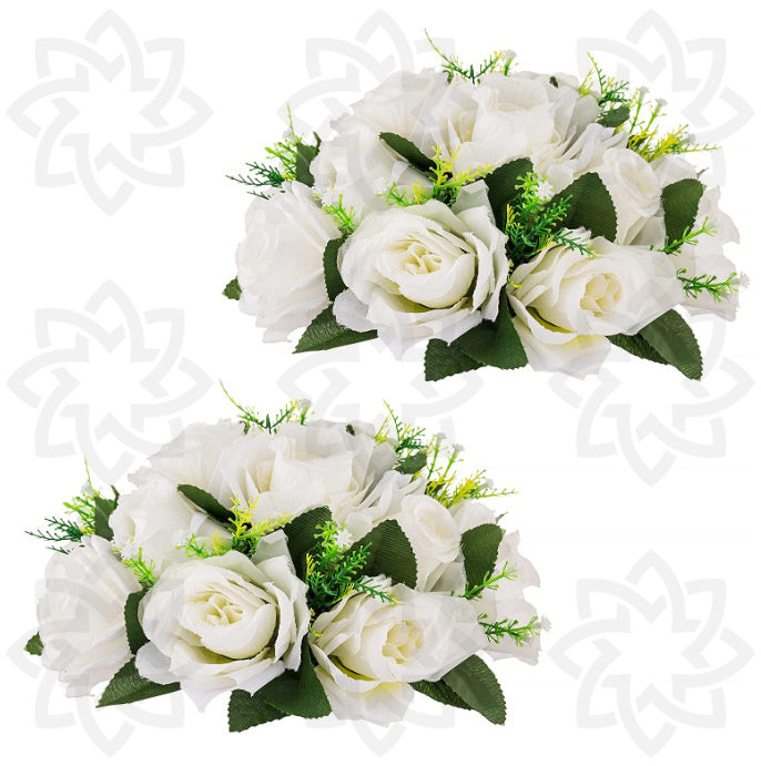 Lot de 2 bouquets de fleurs artificielles pour centre de table de mariage