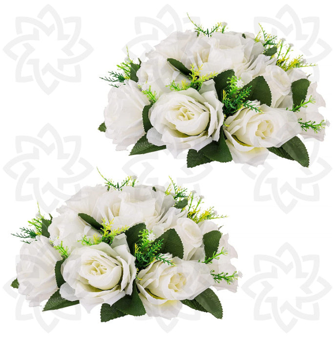 Paquete de 2 arreglos de bolas de flores falsas para centro de mesa de boda