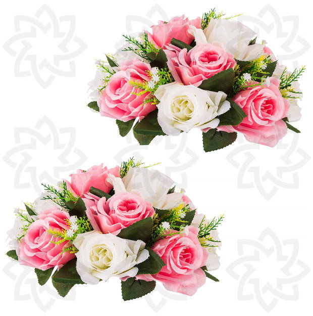Lot de 2 bouquets de fleurs artificielles pour centre de table de mariage