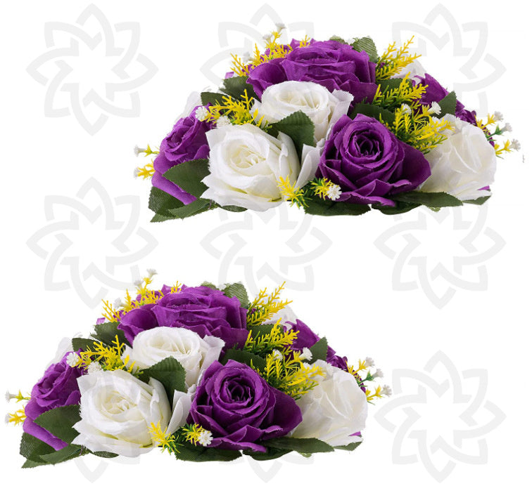 Lot de 2 bouquets de fleurs artificielles pour centre de table de mariage