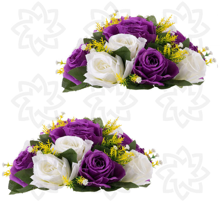 Paquete de 2 arreglos de bolas de flores falsas para centro de mesa de boda