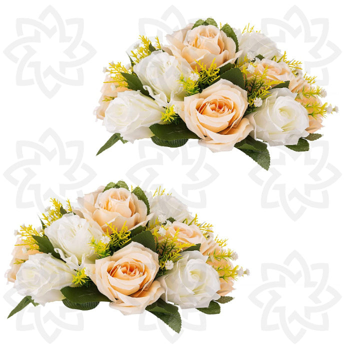 Lot de 2 bouquets de fleurs artificielles pour centre de table de mariage