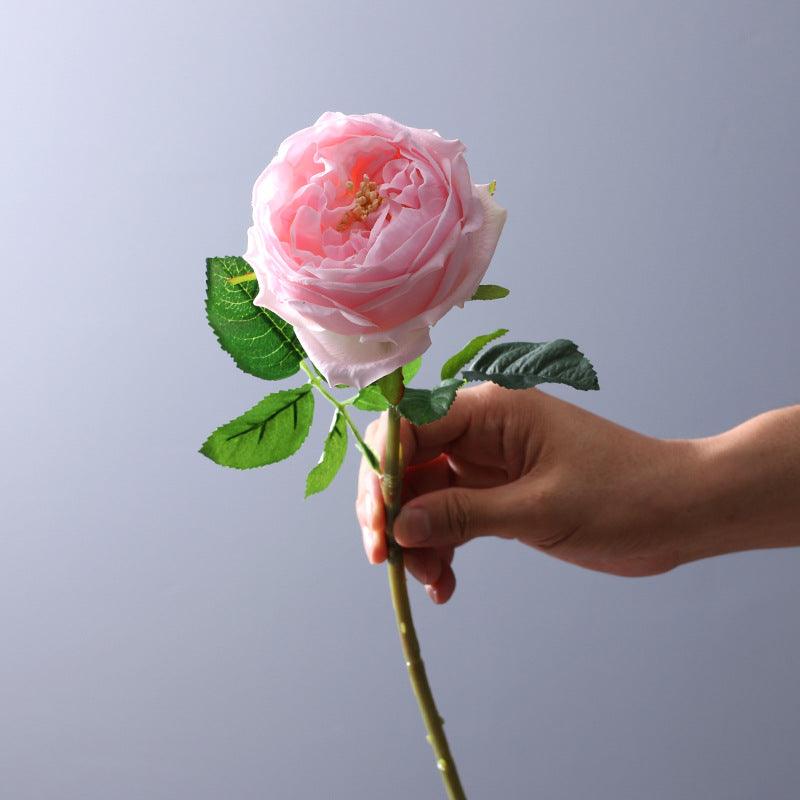 1 Branch 17 Fake Austin Rose Flowers - Artificialmerch