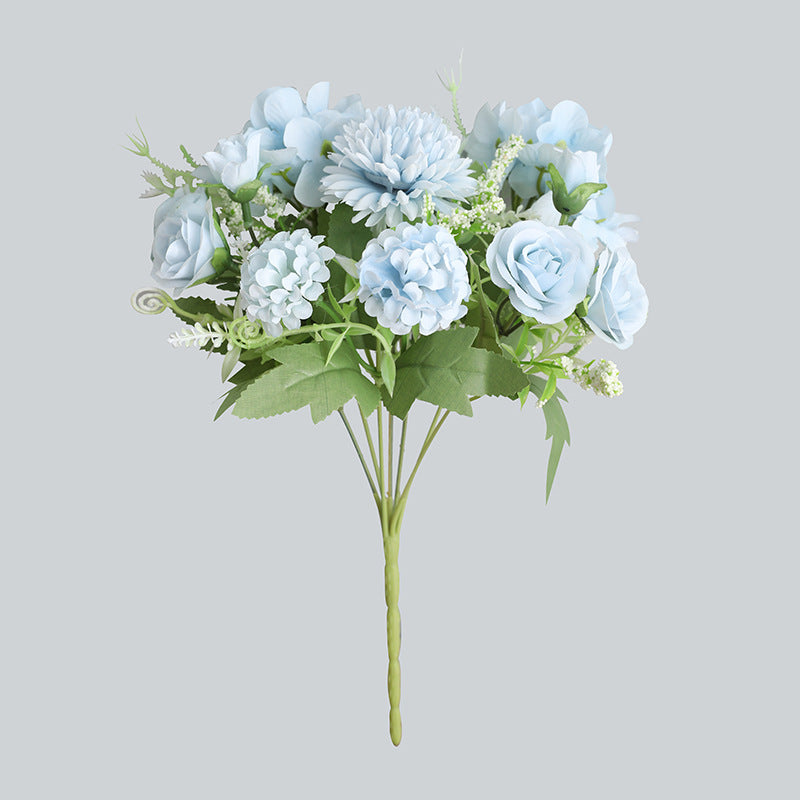 Bouquet de fleurs artificielles en vrac de 12 pouces, buisson de pivoines, buisson de chrysanthèmes, bouquet floral mixte, vente en gros de fleurs en soie