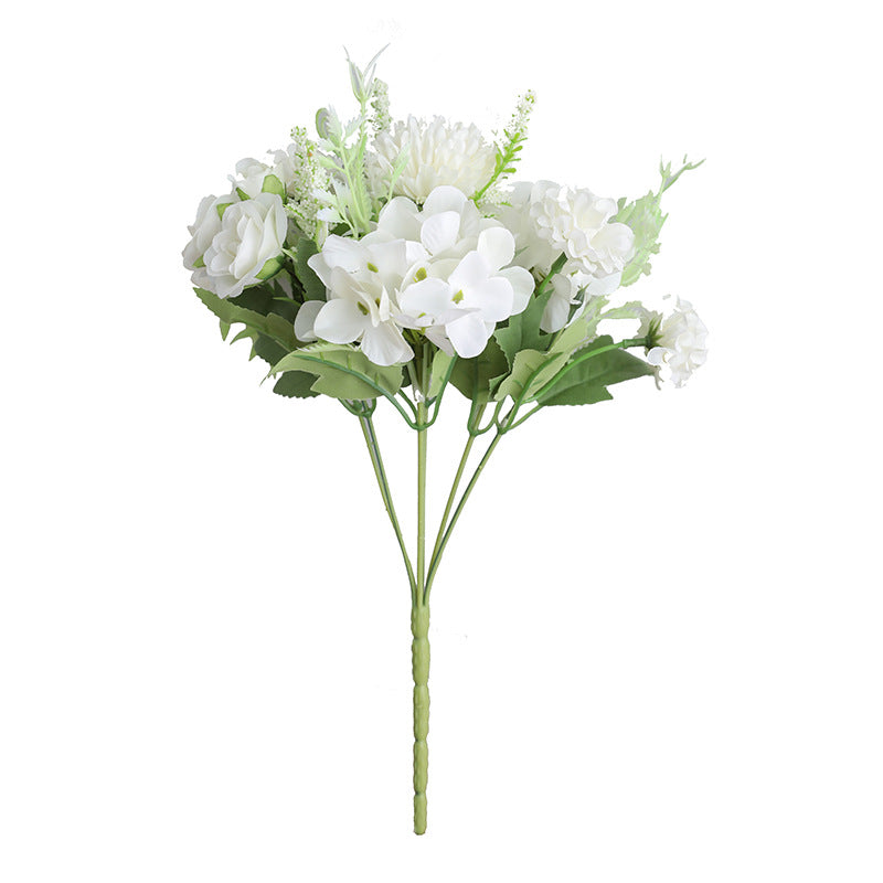 Bouquet de fleurs artificielles en vrac de 12 pouces, buisson de pivoines, buisson de chrysanthèmes, bouquet floral mixte, vente en gros de fleurs en soie