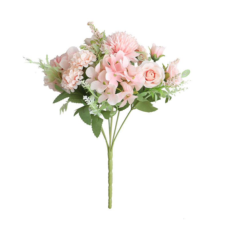 Bouquet de fleurs artificielles en vrac de 12 pouces, buisson de pivoines, buisson de chrysanthèmes, bouquet floral mixte, vente en gros de fleurs en soie